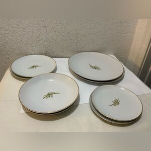 FUKAGAWA Arita, "Golden Wheat" Elegant, 1950s, MCM, Mid-Mod 8 pieces G25